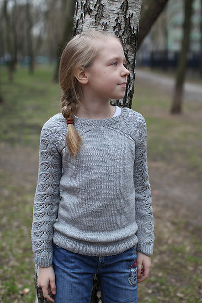 Kids Lace Sweater Knitting Pattern