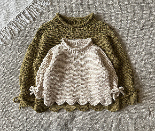 Baby Scallop Sweater Knitting Pattern
