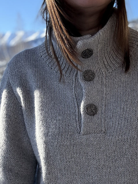 Button Neck Sweater Knitting Pattern