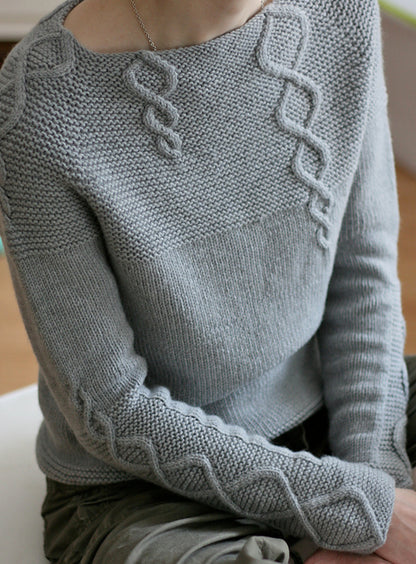 Soft Cable Sweater Knitting Pattern