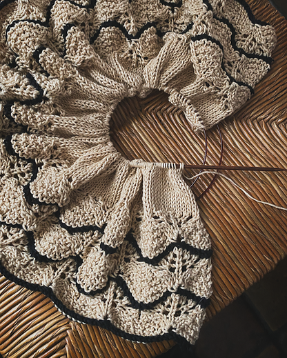 Lace Cream Blouse Knitting Pattern