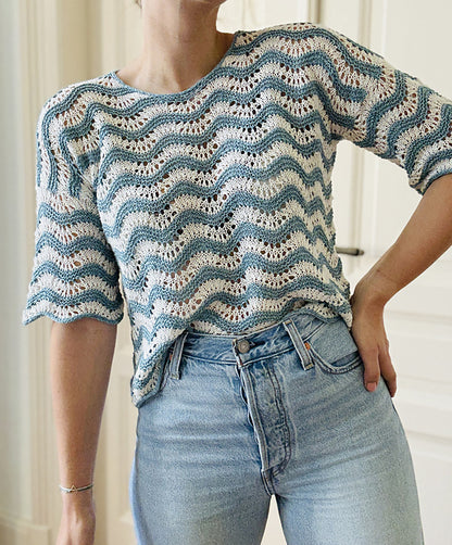 Wave Lace Tee Knitting Pattern
