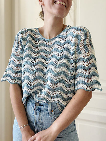 Wave Lace Tee Knitting Pattern