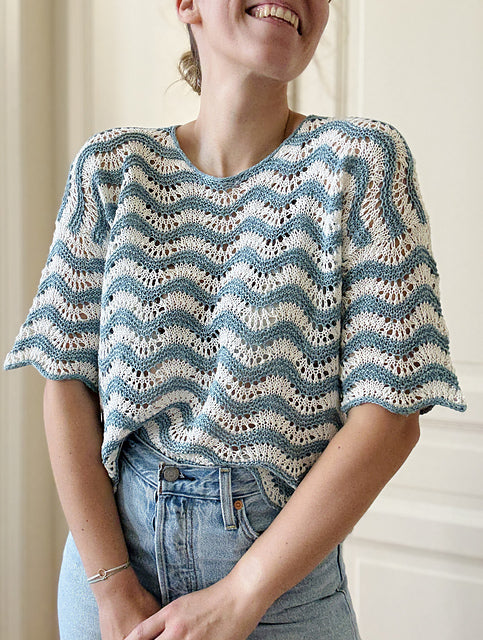 Wave Lace Tee Knitting Pattern