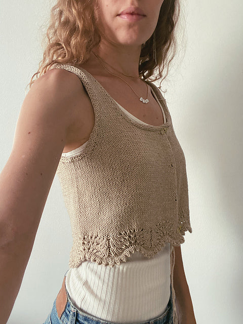 Textured Sleeveless Top Knitting Pattern