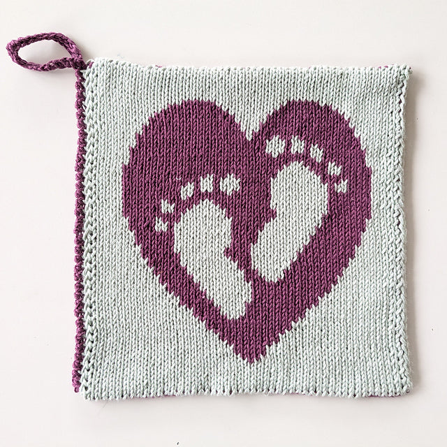 Washcloth Baby Feet Knitting Pattern