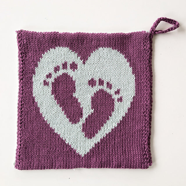 Washcloth Baby Feet Knitting Pattern