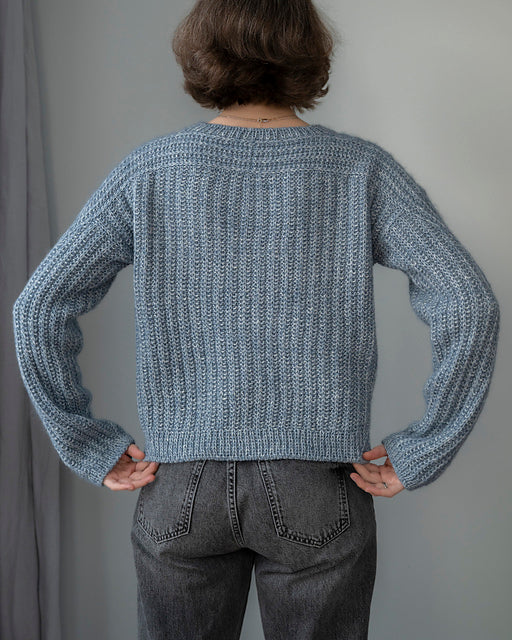 Textured V Sweater Knitting Pattern