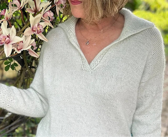 Relaxed Polo Sweater Knitting Pattern
