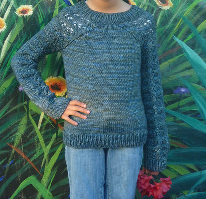 Kids Lace Sweater Knitting Pattern