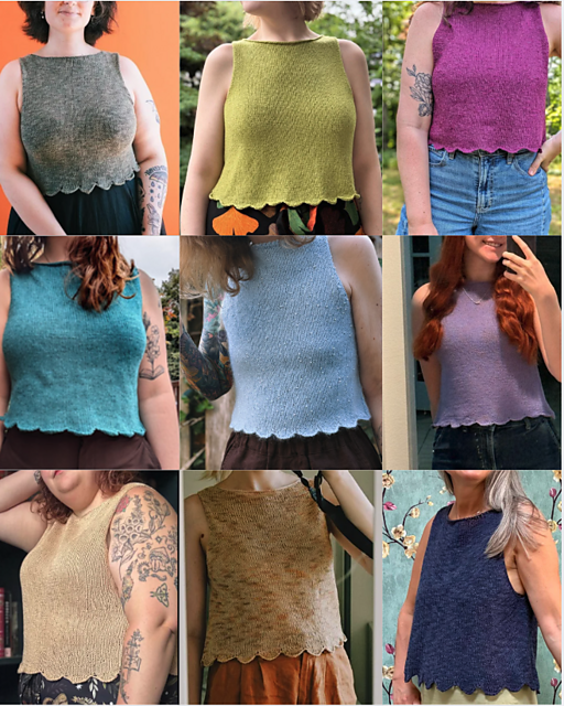 Scalloped Hem Top Knitting Pattern