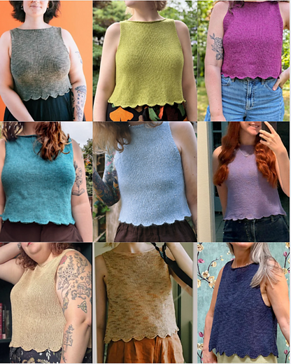 Scalloped Hem Top Knitting Pattern
