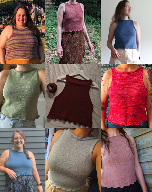 Scalloped Hem Top Knitting Pattern
