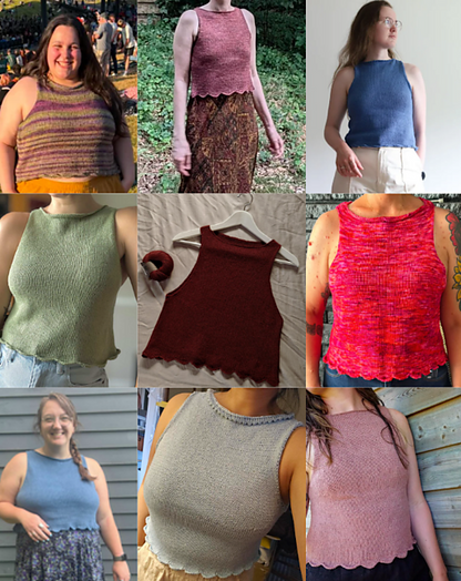 Scalloped Hem Top Knitting Pattern