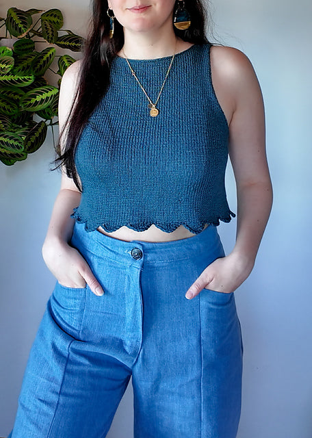 Scalloped Hem Top Knitting Pattern