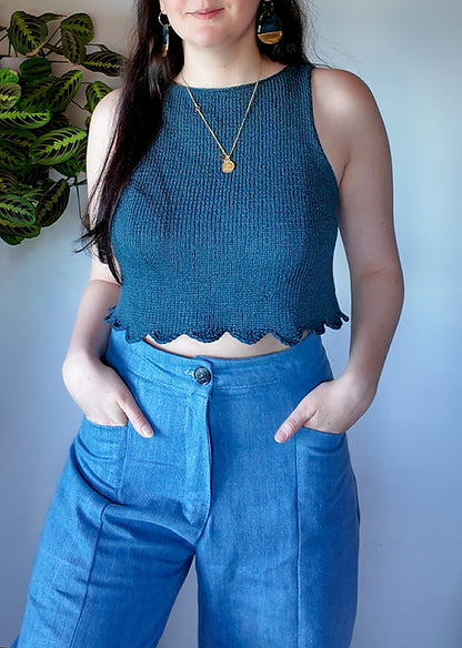 Scalloped Hem Top Knitting Pattern