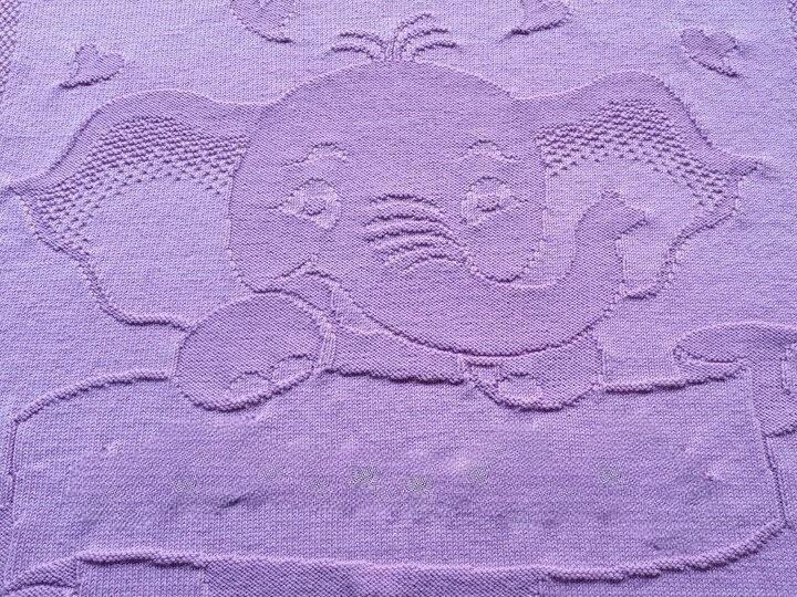Elephant Baby Blanket Knitting Pattern