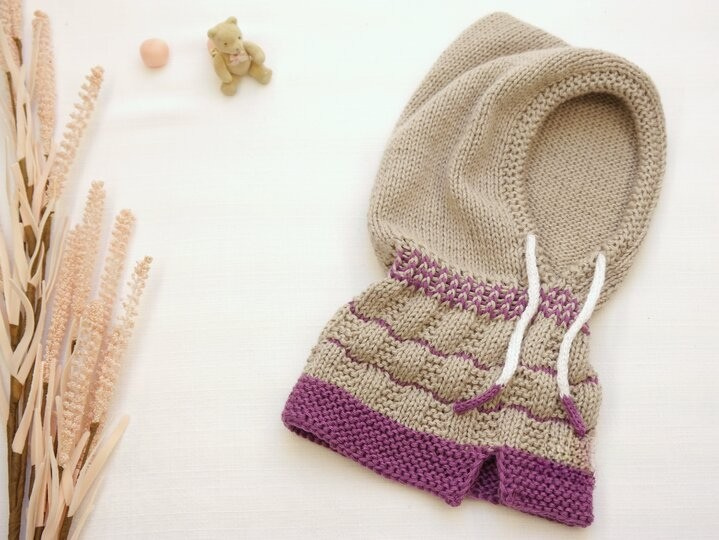 Kids Hooded Cowl Knitting Pattern