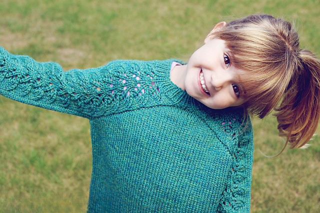 Kids Lace Sweater Knitting Pattern