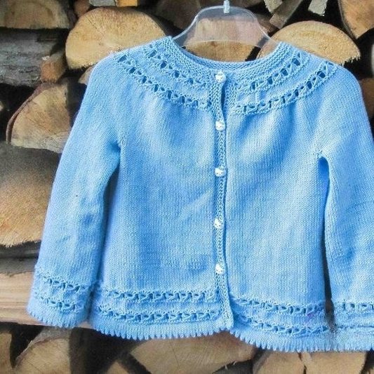 Kids Lace Cardigan Knitting Pattern