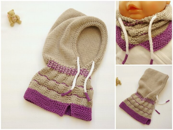 Kids Hooded Cowl Knitting Pattern