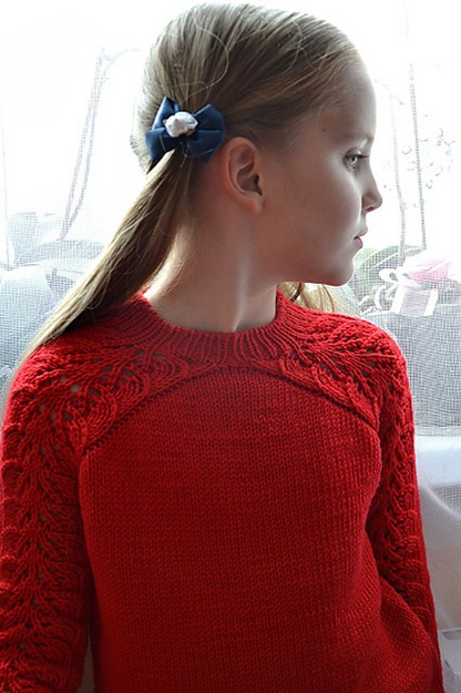Kids Lace Sweater Knitting Pattern