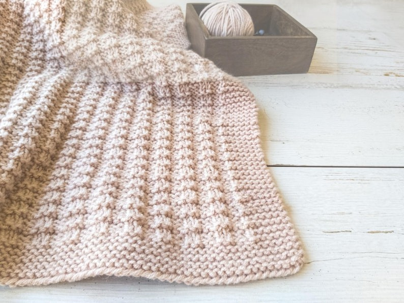 Textured Throw Blanket Knitting Pattern