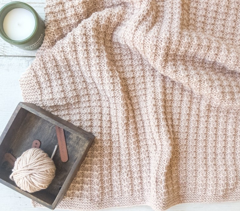 Textured Throw Blanket Knitting Pattern