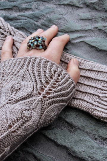 Lace Wrist Warmers Knitting Pattern