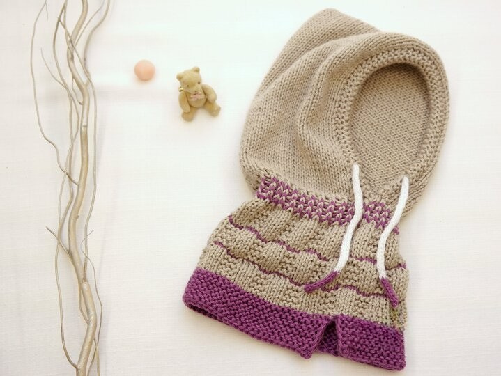 Kids Hooded Cowl Knitting Pattern
