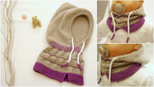 Kids Hooded Cowl Knitting Pattern