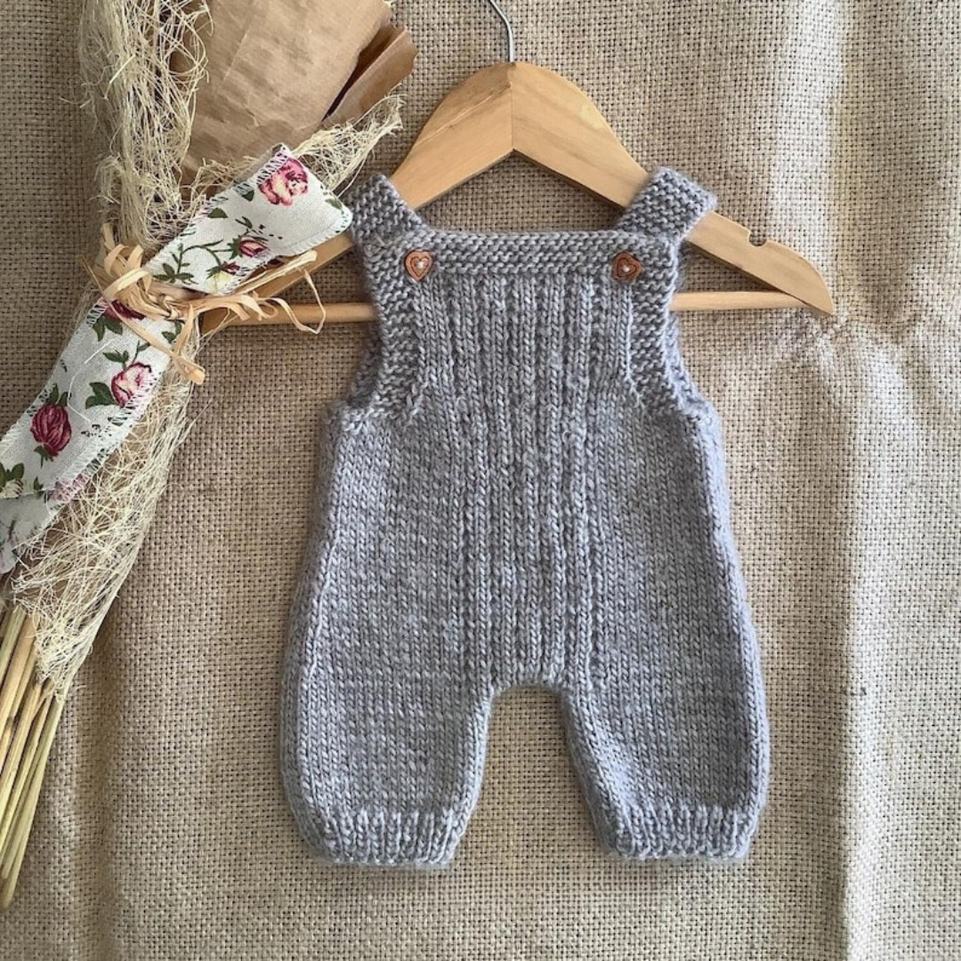 Grey Overalls Knitting Pattern