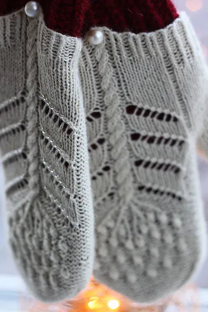 Beaded Lace Mittens Knitting Pattern