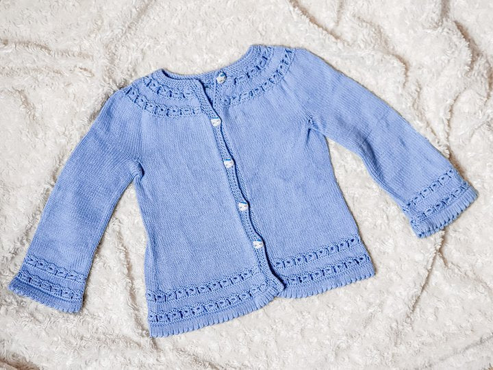 Kids Lace Cardigan Knitting Pattern