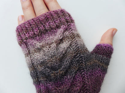 Braided Fingerless Mitts Knitting Pattern