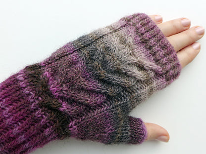 Braided Fingerless Mitts Knitting Pattern