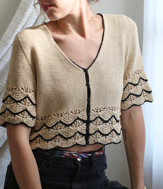 Lace Cream Blouse Knitting Pattern