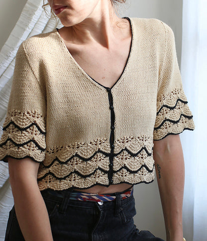 Lace Cream Blouse Knitting Pattern