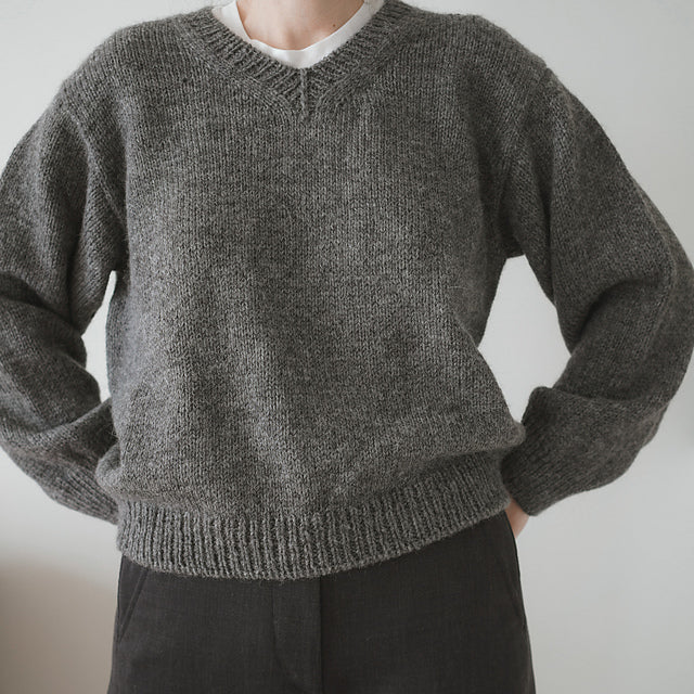 Beginner V-Neck Sweater Knitting Pattern