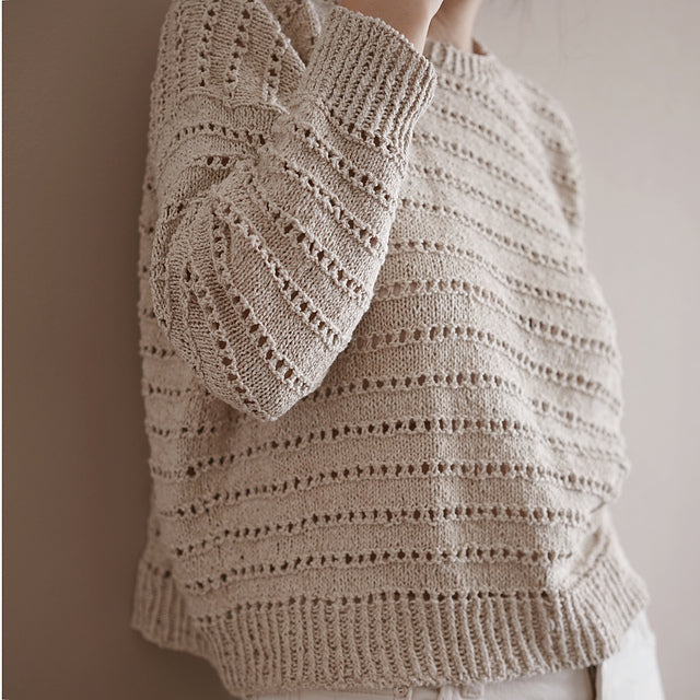 Eyelet Sweater Knitting Pattern