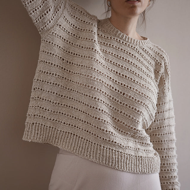 Eyelet Sweater Knitting Pattern