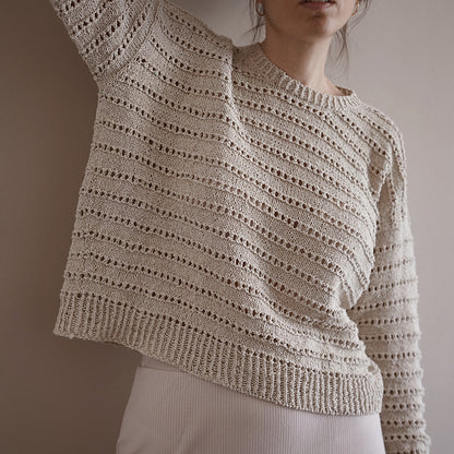 Eyelet Sweater Knitting Pattern