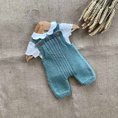 Grey Overalls Knitting Pattern