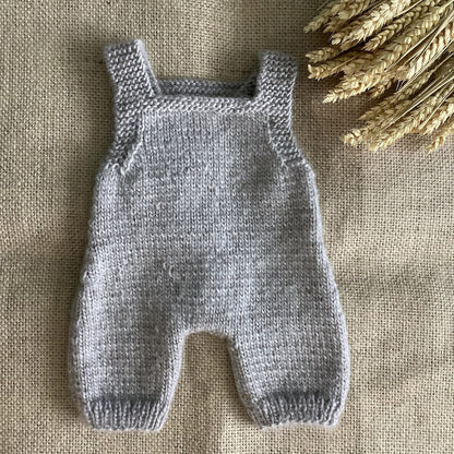 Grey Overalls Knitting Pattern
