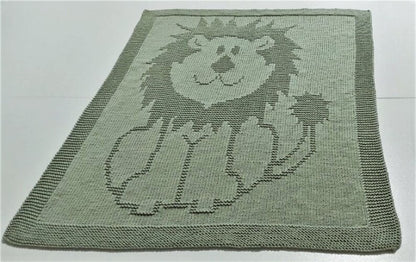 Lion Baby Blanket Knitting Pattern