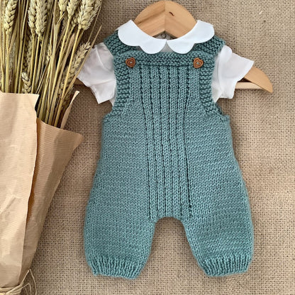 Grey Overalls Knitting Pattern