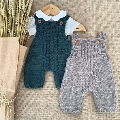 Grey Overalls Knitting Pattern