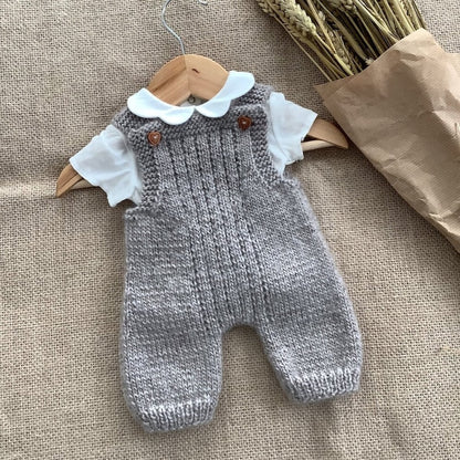 Grey Overalls Knitting Pattern
