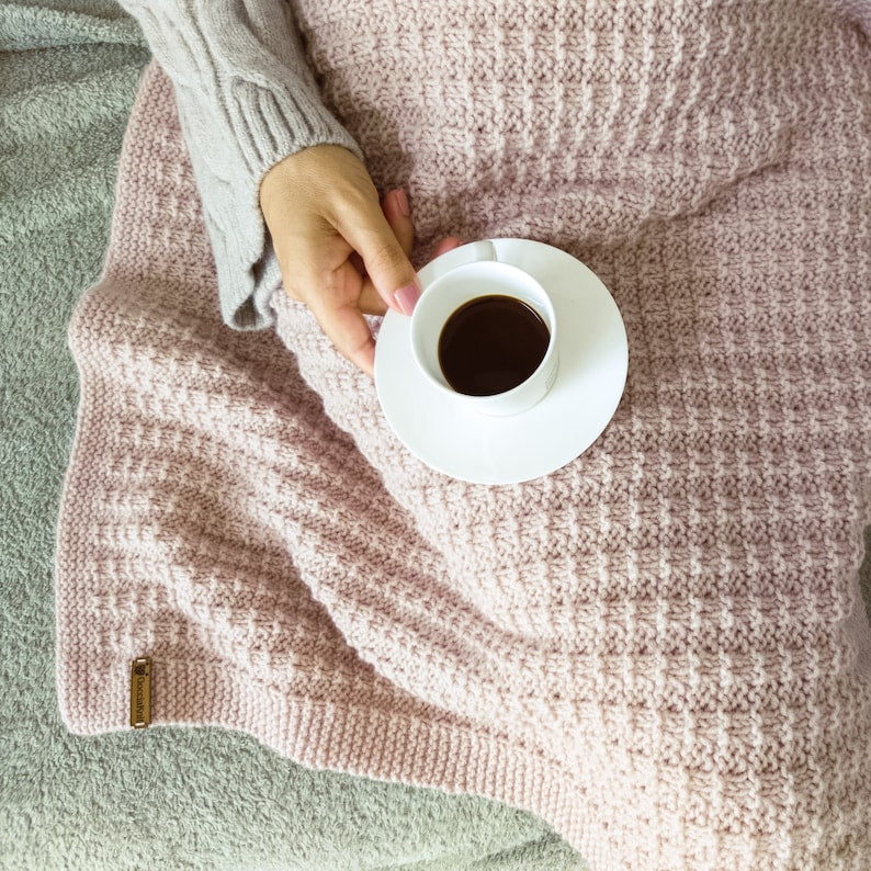 Textured Throw Blanket Knitting Pattern