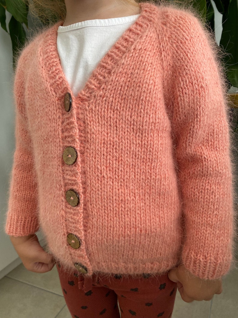 Kids Vneck Cardigan Knitting Pattern